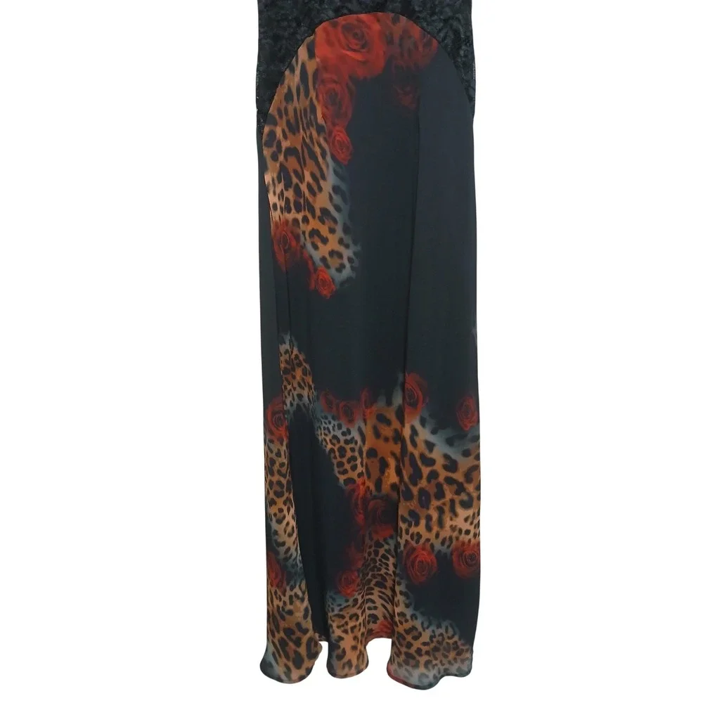 Runaway The Label Black‎ Lace Leopard Rose Off Shoulder Maxi Dress XS